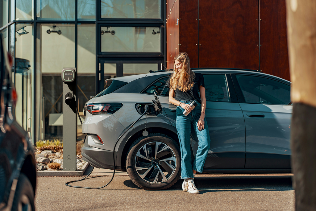 Level 2 Pro Charging. Smart Scheduling, indoor/outdoor design.